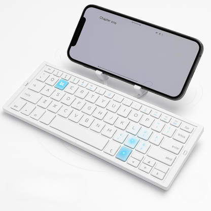 Wireless Keyboard with Magnetic Holder for Phones - Foldable Design