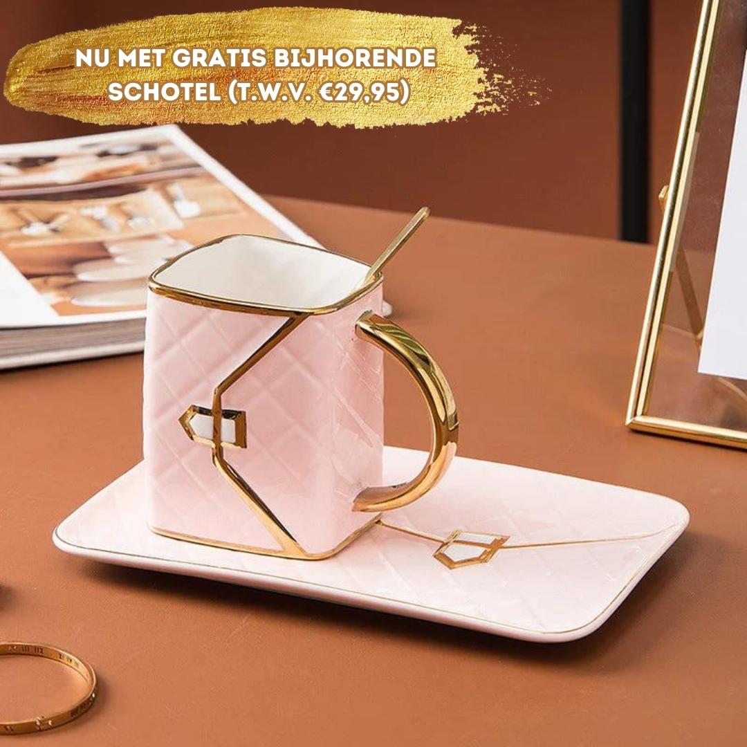 Elegant Handcrafted Mug Set with Saucer and Spoon