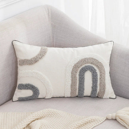Serenity Textured Cushion Cover in Grey and White