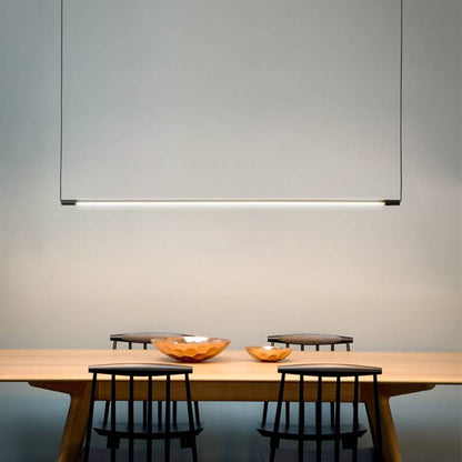 Slim Black LED Pendant Light – Dimmable Fixture for Living Areas