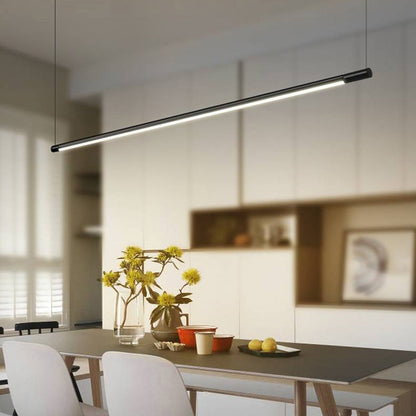 Slim Black LED Pendant Light – Dimmable Fixture for Living Areas