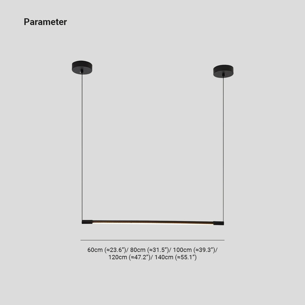Slim Black LED Pendant Light – Dimmable Fixture for Living Areas
