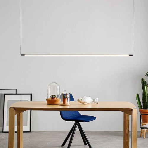 Slim Black LED Pendant Light – Dimmable Fixture for Living Areas