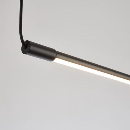 Slim Black LED Pendant Light – Dimmable Fixture for Living Areas