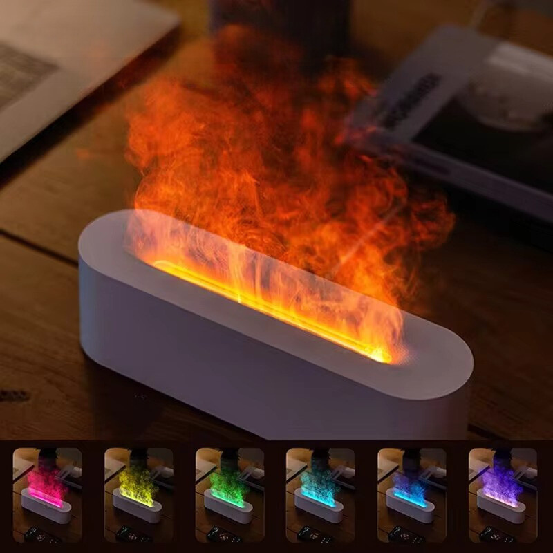 LED Color Mist Aroma Diffuser and Humidifier with Smart Flame Effect