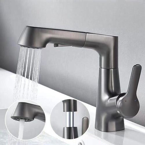 Bathroom Faucet with Swivel Pull-Out Hand Shower