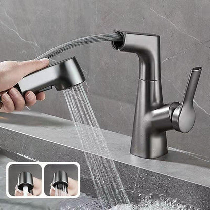 Bathroom Faucet with Swivel Pull-Out Hand Shower