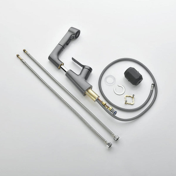 Bathroom Faucet with Swivel Pull-Out Hand Shower