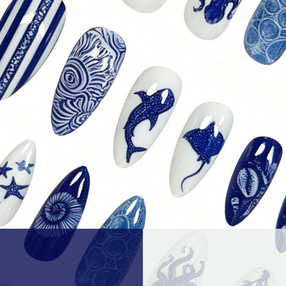 Nail Art Extensions with Ocean Theme - Creative Design