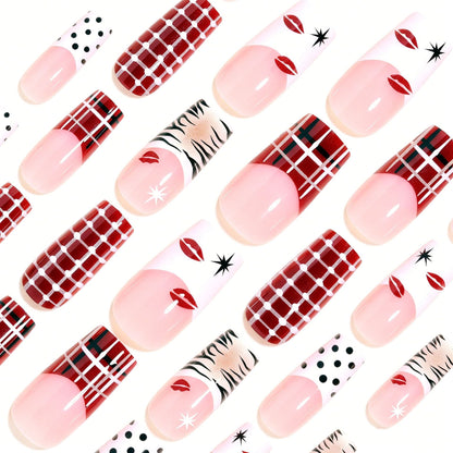 Unique Pattern Press-On Nail Set for Artistic Styles