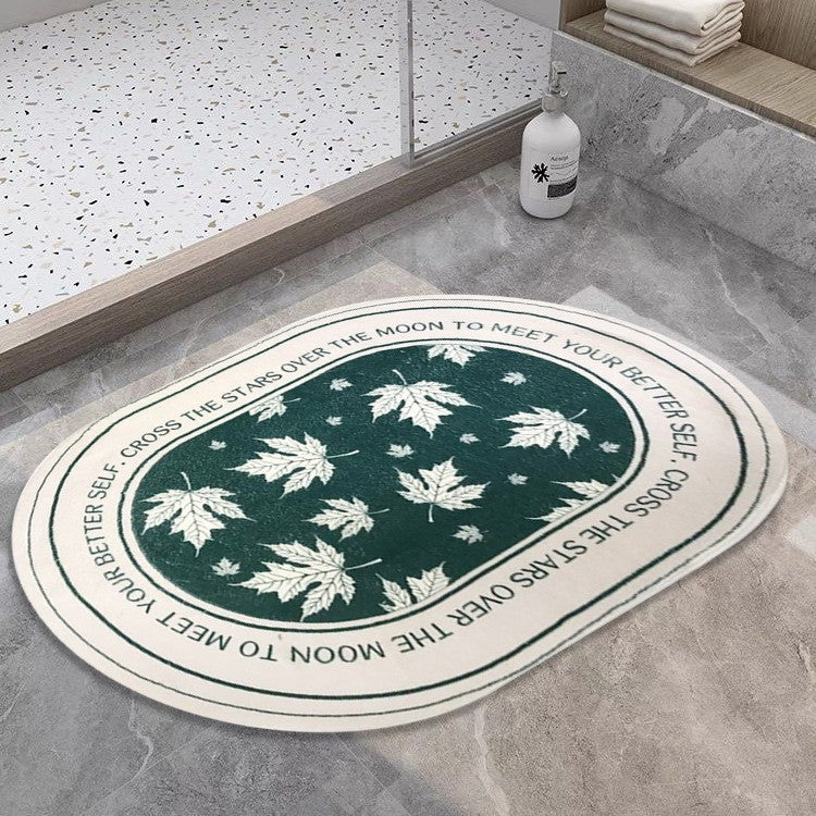 Motivational Bath Mat with Abstract Design