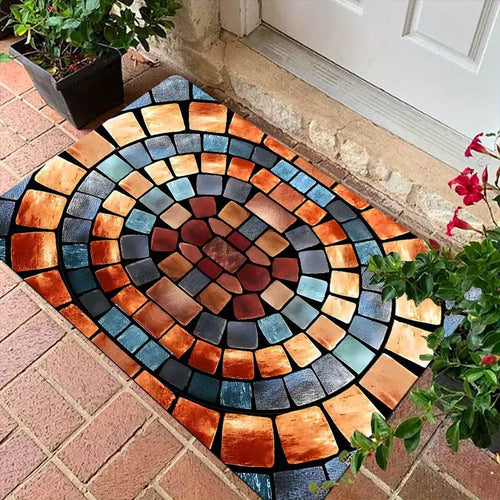 Optical Illusion Bath Mat with 3D Brick Design