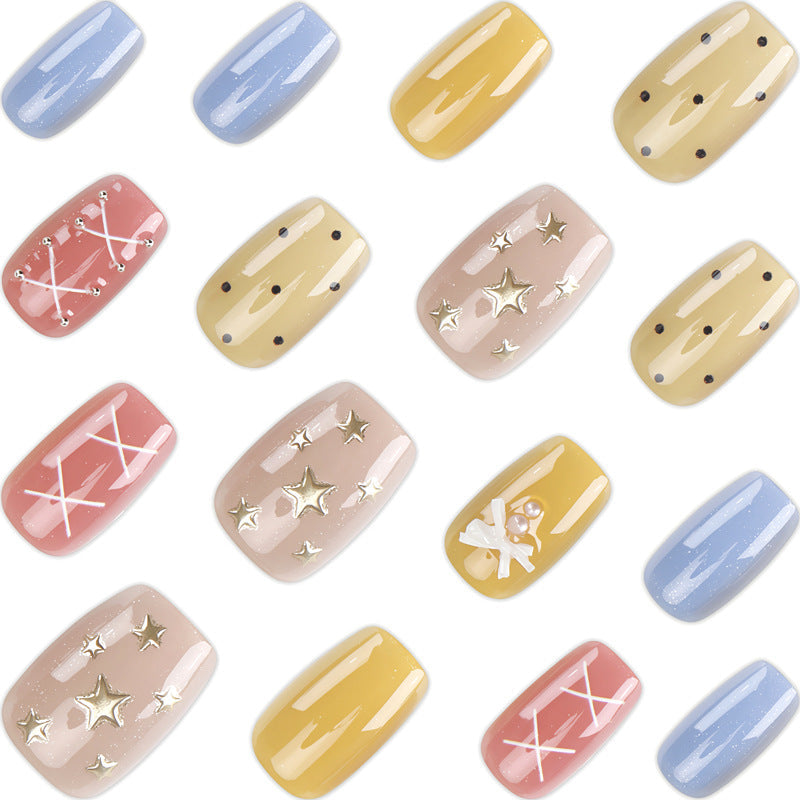 Unique Patterned Press-On Nail Set for Creative Styles