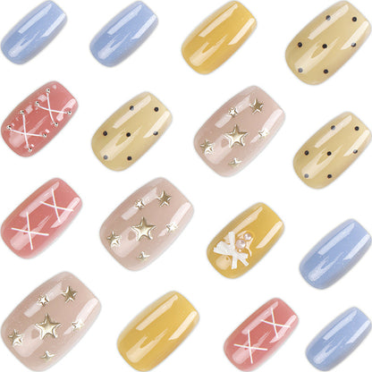 Unique Patterned Press-On Nail Set for Creative Styles