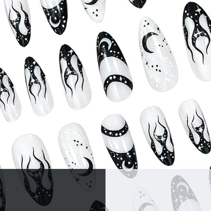 Elegant Stiletto Nail Extensions in Artistic Design