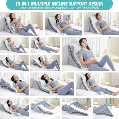 Support Wedge Pillow with Adjustable Multi-Position Design