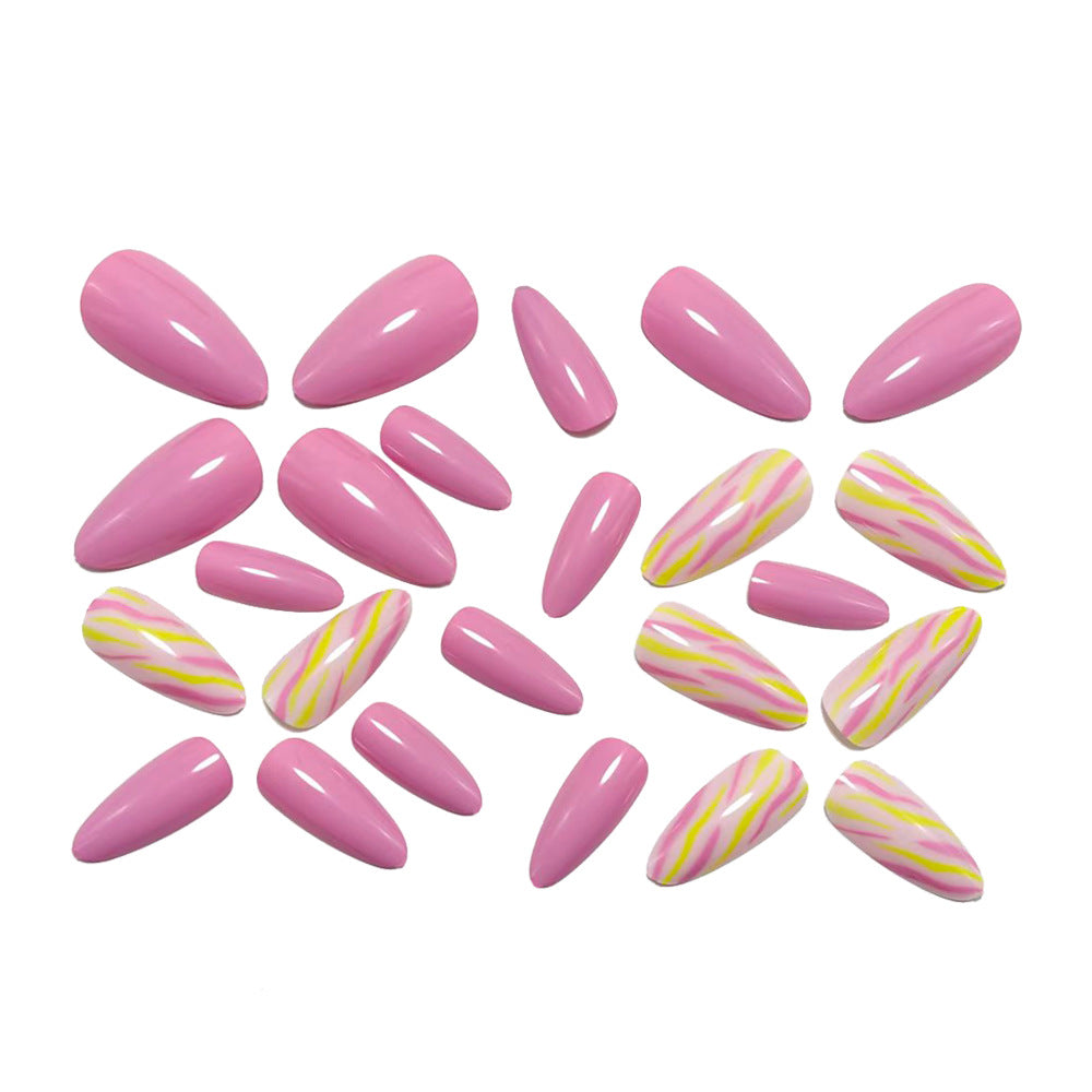 Colourful Patterned Acrylic Nail Set