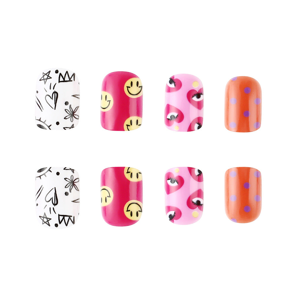 Creative Press-On Nail Art Collection Featuring Fun Patterns