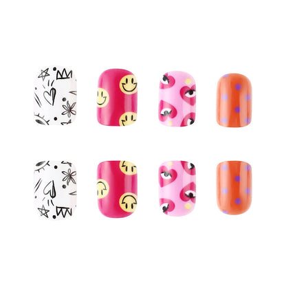 Creative Press-On Nail Art Collection Featuring Fun Patterns