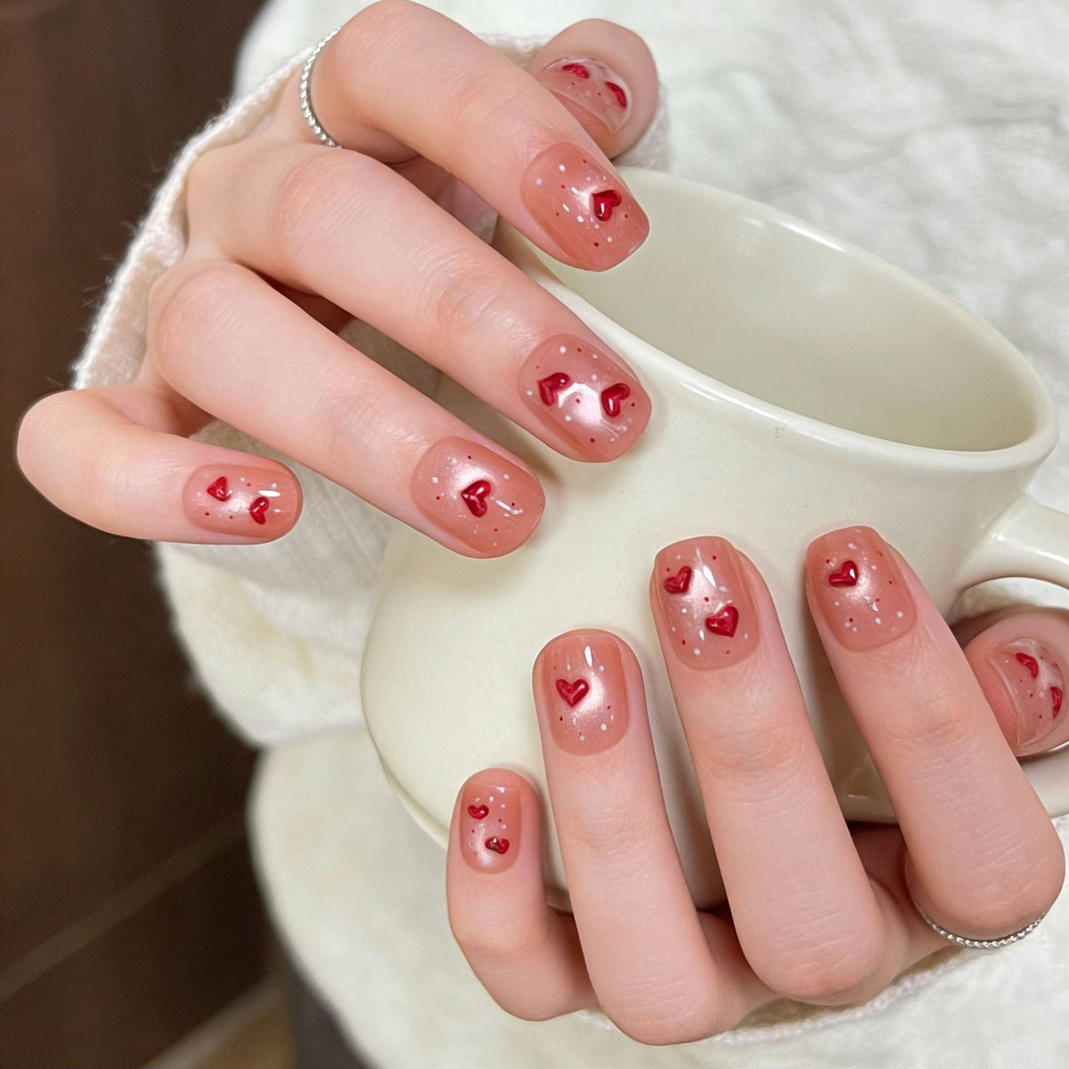 Press-On Nails with Artistic Ocean Theme Design