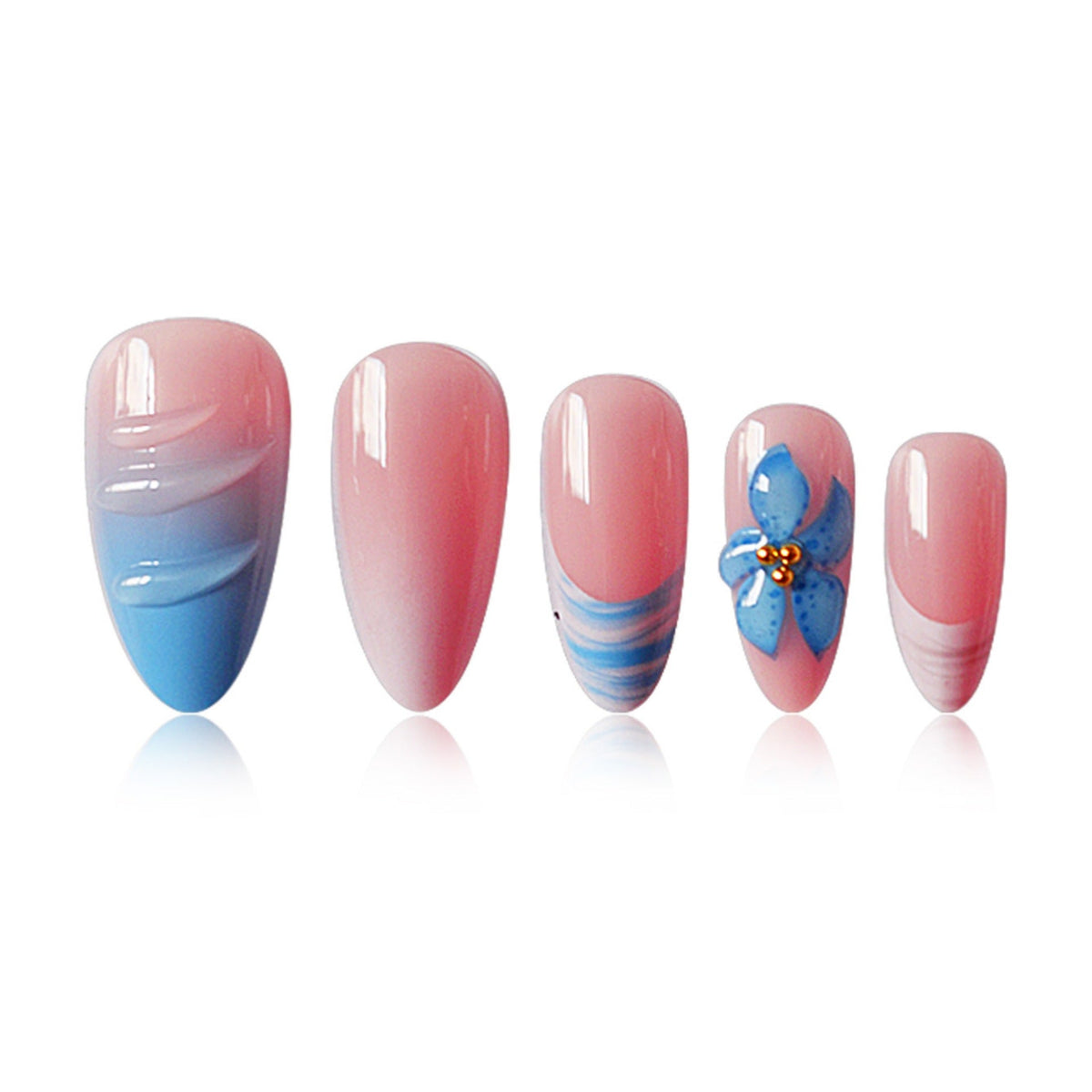 Press-On Nails with Creative Shell Design