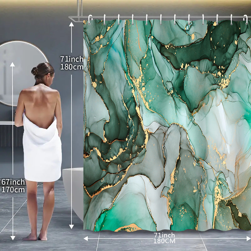 Marble Pattern Shower Curtain in Abstract Design