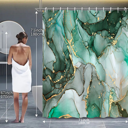 Marble Pattern Shower Curtain in Abstract Design