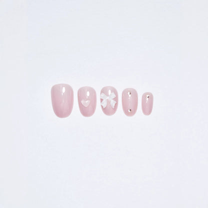 Elegant Bow Accent Press-On Nail Set