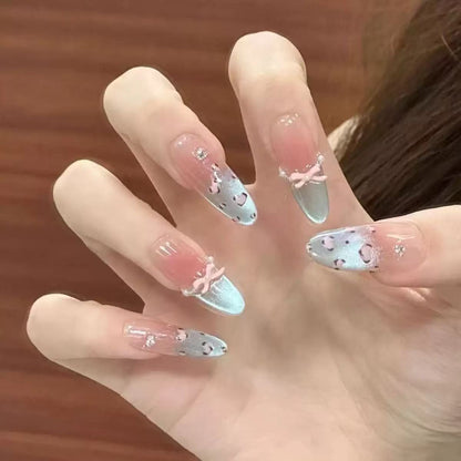 Press-On Nail Set with 3D Decorative Design