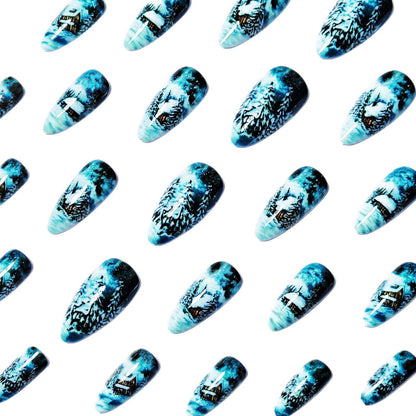 Winter Cabin Themed Nail Art Design