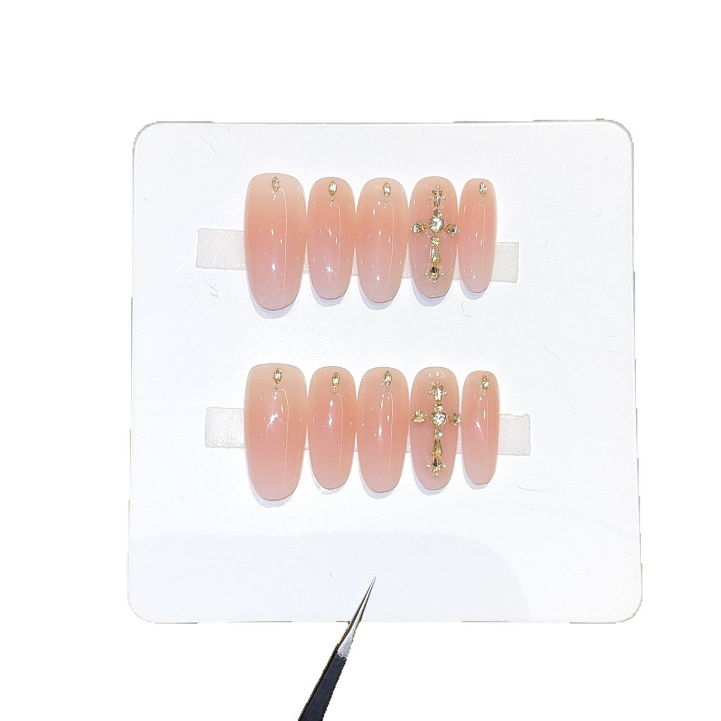 Glitter Pattern Acrylic Nail Set – Glamorous Design