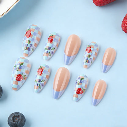 Strawberry Design Press-On Nail Art Set