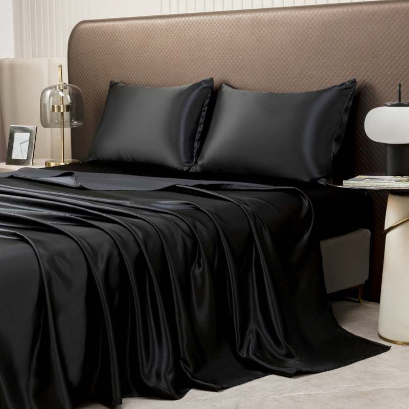 Cooling Silky Satin Bed Sheet Set for Comfortable Breathable Sleep