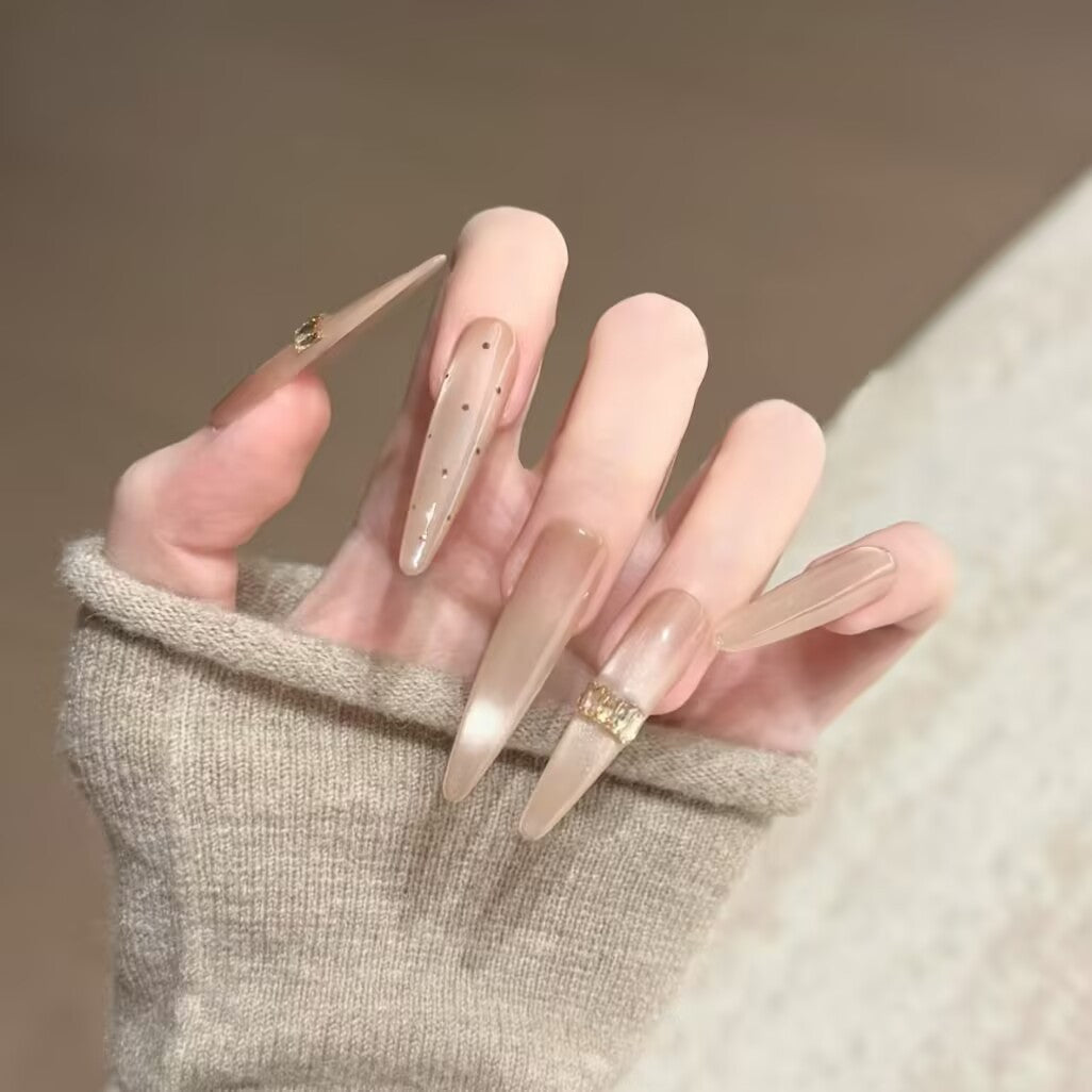 Press-On Nails with Artistic Ocean Theme Design
