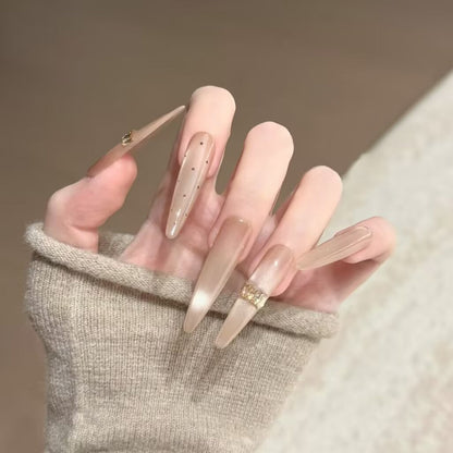Press-On Nails with Artistic Ocean Theme Design
