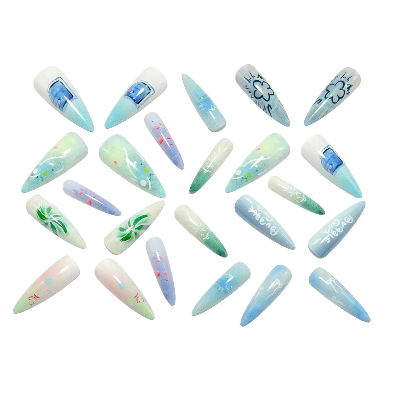 Acrylic Nail Kit Featuring Unique Drop Pattern