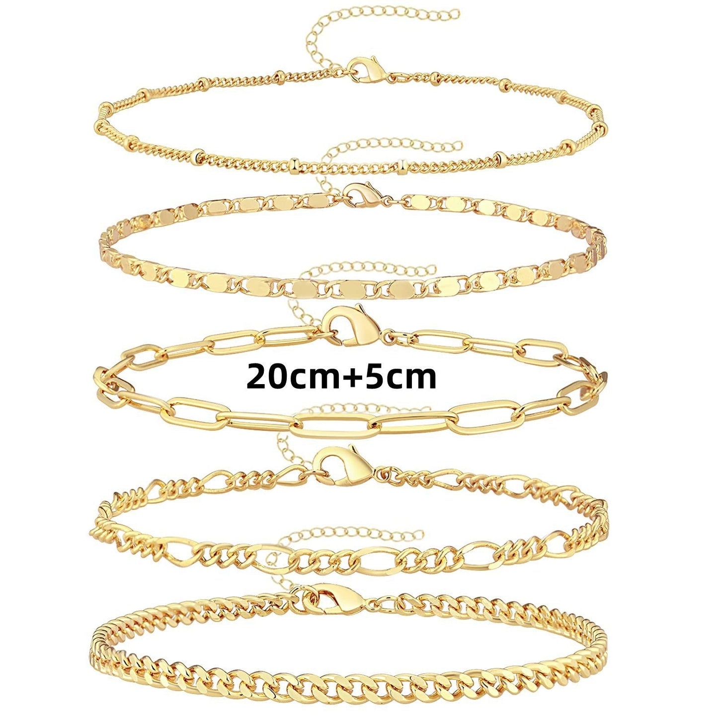 Versatile Adjustable Anklet Set in Multiple Styles