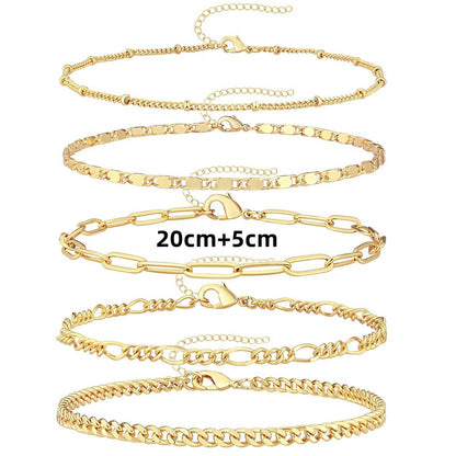 Versatile Adjustable Anklet Set in Multiple Styles