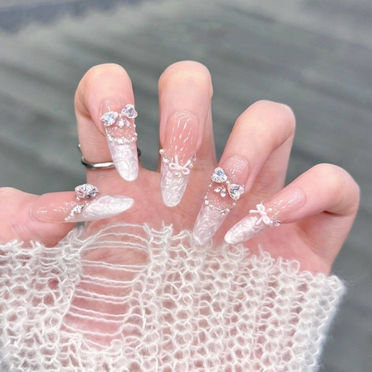 Set of 3D Decorative Press-On Nail Art