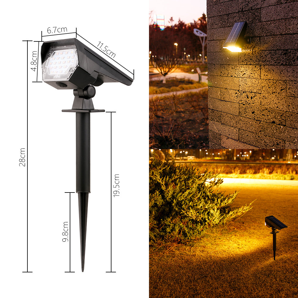 Solar-Powered LED Landscape Spotlight with Adjustable Stake