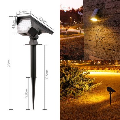 Solar-Powered LED Landscape Spotlight with Adjustable Stake