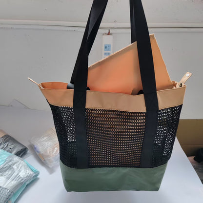 Spacious Beach Tote with Mesh Design for Easy Storage