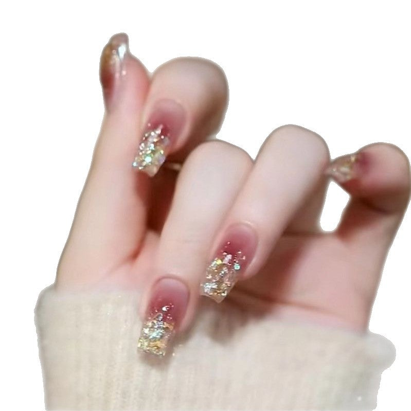 Floral Design Acrylic Nails with Elegant Tips