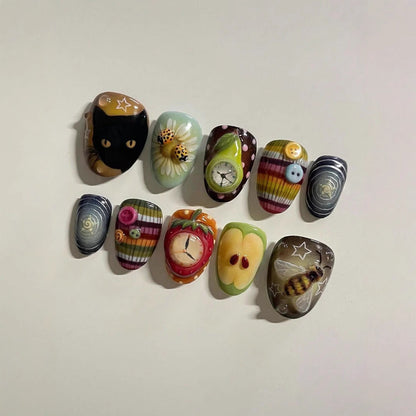 Ocean-Inspired Press-On Nail Art Design