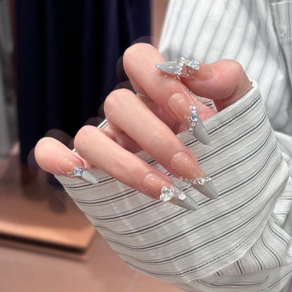 Press-On Nail Set with 3D Decorative Design