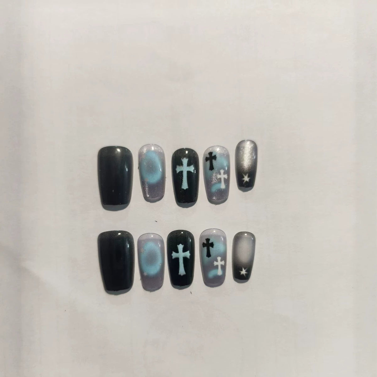 Nail Art Kit with Celestial Cross Designs
