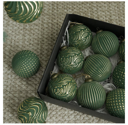 Set of Vintage Christmas Bauble Ornaments for Decoration