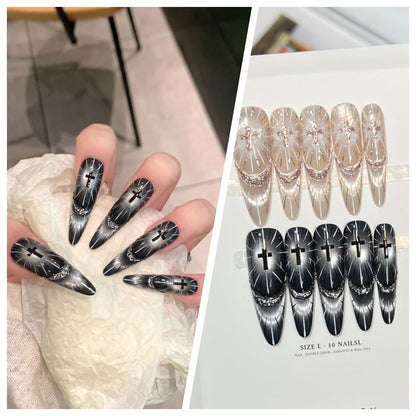 Charming Patterned Press-On Stiletto Nail Set