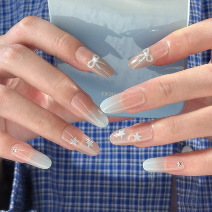 Gemstone Accent Press-On Nail Art Design