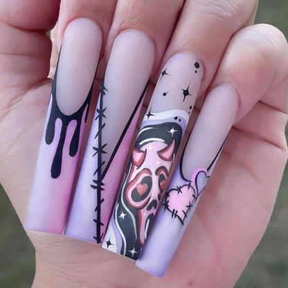 Creative Graphic Pattern Press-On Stiletto Nail Set